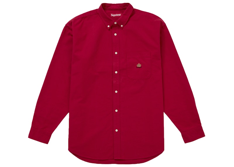 Supreme Loose Fit Flannel Oxford Shirt (FW25) Red