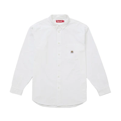 Supreme Loose Fit Flannel Oxford Shirt (FW25) White