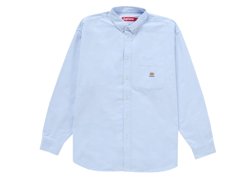 Supreme Loose Fit Flannel Oxford Shirt Light Blue