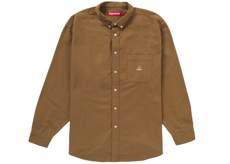Supreme Loose Fit Flannel Oxford Shirt Light Brown
