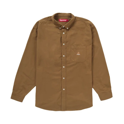 Supreme Loose Fit Flannel Oxford Shirt Light Brown