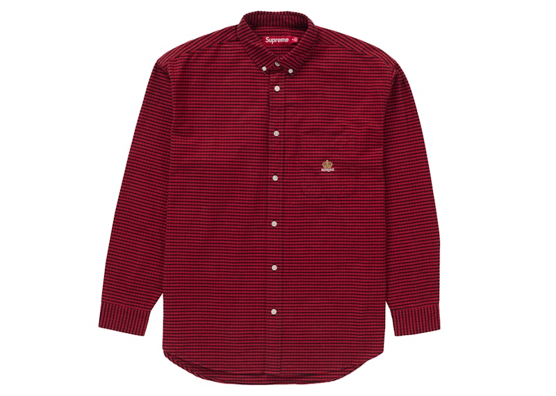 Supreme Loose Fit Flannel Oxford Shirt Red Plaid