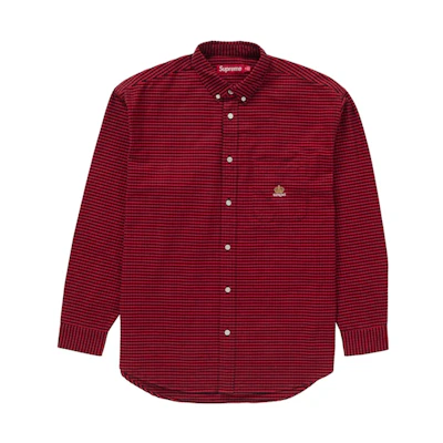 Supreme Loose Fit Flannel Oxford Shirt Red Plaid