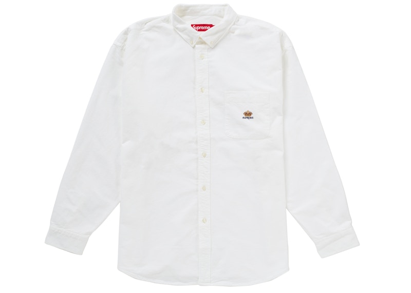 Supreme Loose Fit Flannel Oxford Shirt White