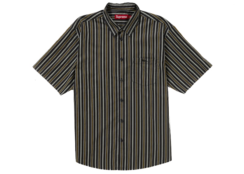 Supreme Loose Fit Multi Stripe S/S Shirt Black