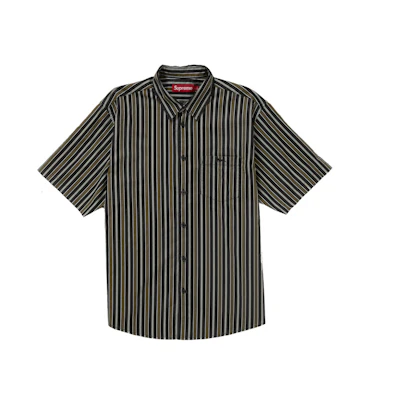 Supreme Loose Fit Multi Stripe S/S Shirt Black