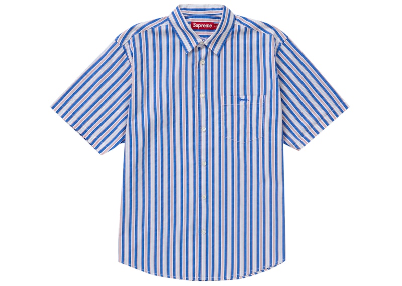 Supreme Loose Fit Multi Stripe S/S Shirt Blue