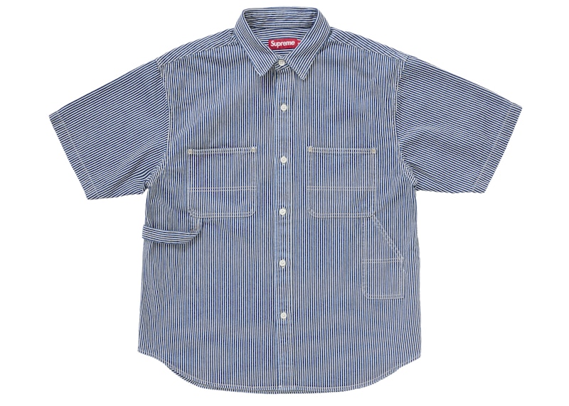 Supreme Loose Fit S/S Denim Painter Shirt (SS25) Blue Pinstripe