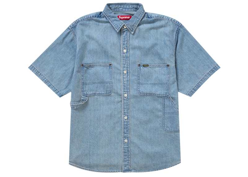 Supreme Loose Fit S/S Denim Painter Shirt Washed Blue