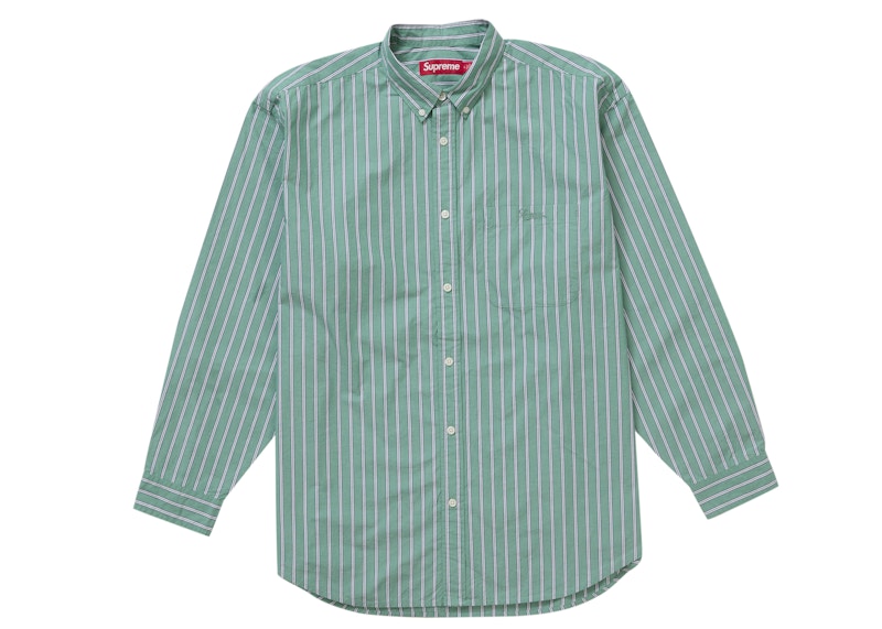 Supreme Loose Fit Stripe Shirt Green