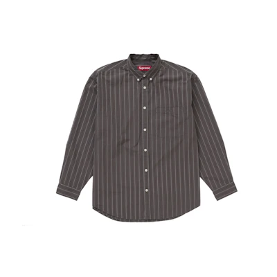Supreme Loose Fit Stripe Shirt Grey