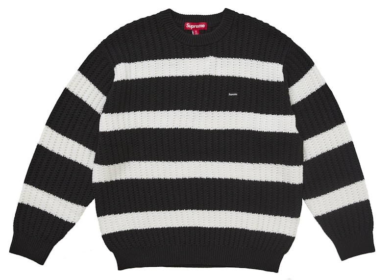 Supreme Loose Gauge Stripe Small Box Sweater Black