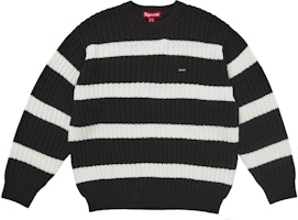 Supreme Loose Gauge Stripe Small Box Sweater Black Supreme Loose Gauge Stripe Small Box Sweater Black