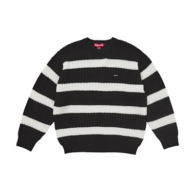 Supreme Loose Gauge Stripe Small Box Sweater Black