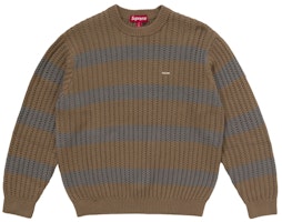 Supreme Loose Gauge Stripe Small Box Sweater Khaki Supreme Loose Gauge Stripe Small Box Sweater Khaki