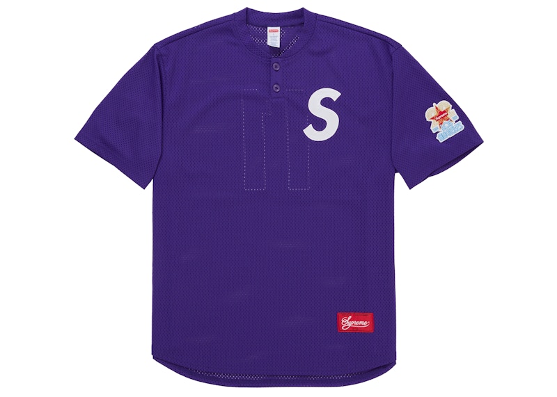 Supreme Los Angeles Shop S Logo Baseball Henley Purple