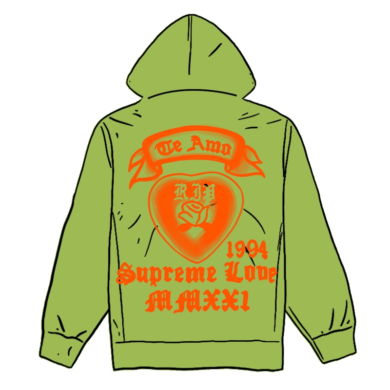 Supreme Love Hooded Sweatshirt Lime