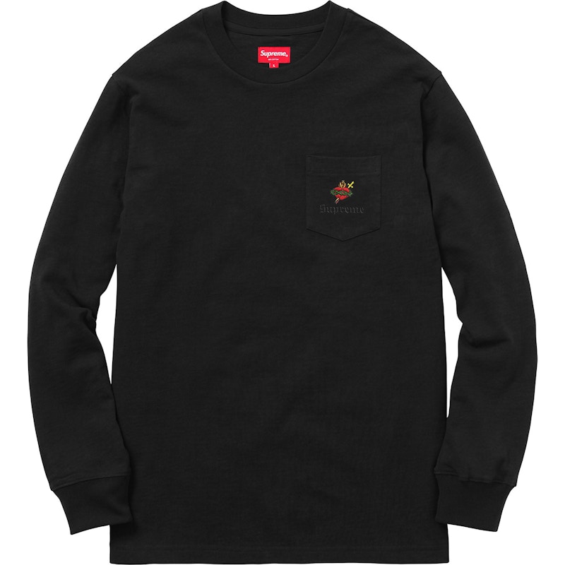 Buy Supreme LS 口袋T恤 FW18 黑色
