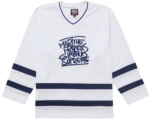 Supreme Marithé + François Girbaud Hockey Jersey White Buy Supreme Marithé + François Girbaud Hockey Jersey White