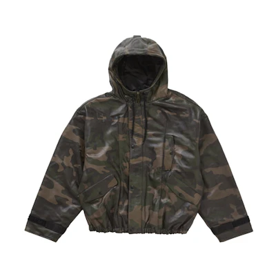 Supreme Marithé + François Girbaud Hooded Leather Flight Bomber Jacket Camo