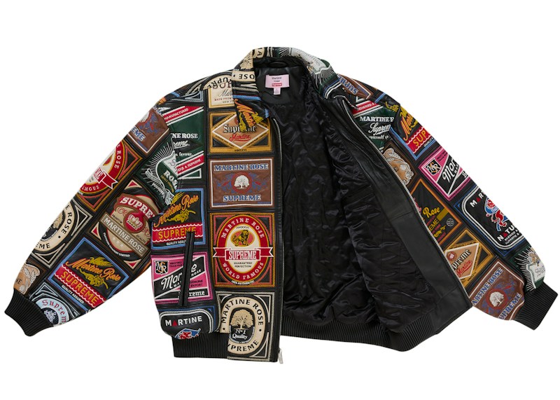 Order Supreme x Martine Rose 拼布標籤皮革外套 黑色