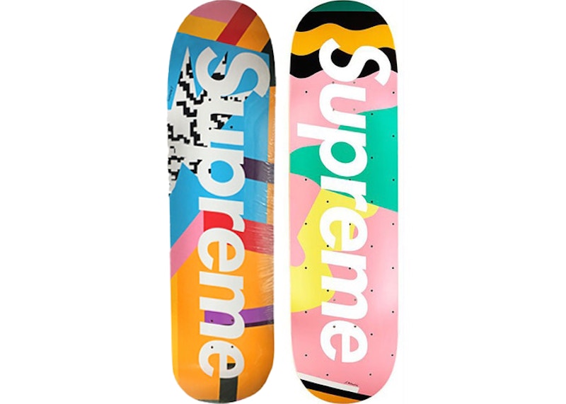 Buy 슈프림 메디니 스케이트보드 데크 블루/핑크 세트 
