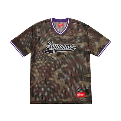 Supreme Mesh Baseball Top Woodland Camo