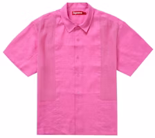 Supreme Mesh Panel Linen S/S Shirt Pink Supreme Mesh Panel Linen S/S Shirt Pink