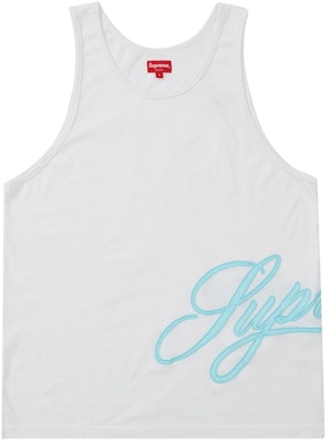 Supreme Mesh Script Tank Top White Buy Supreme Mesh Script Tank Top White