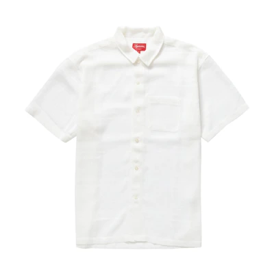 Supreme Mesh Stripe S/S Shirt White