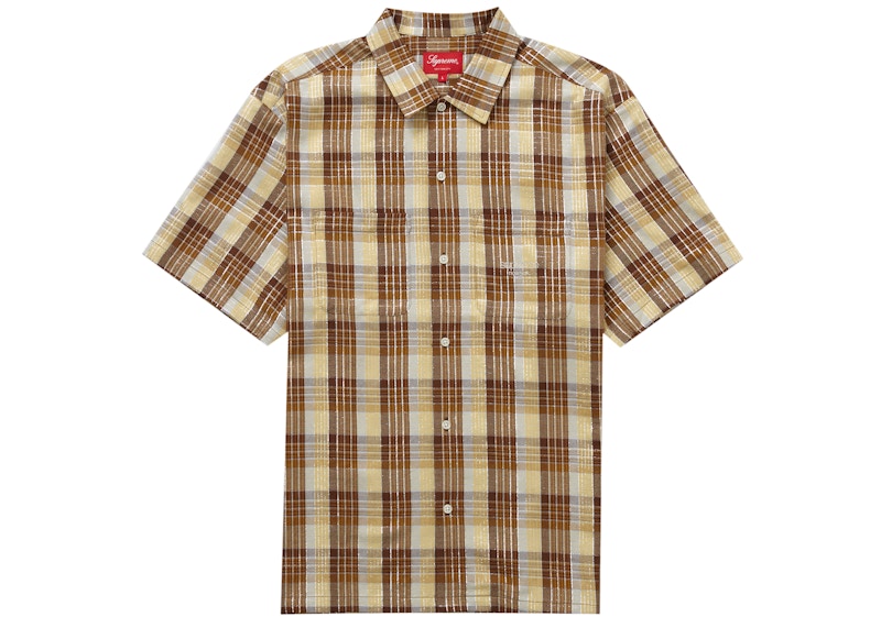 Supreme Metallic Plaid S/S Shirt Brown