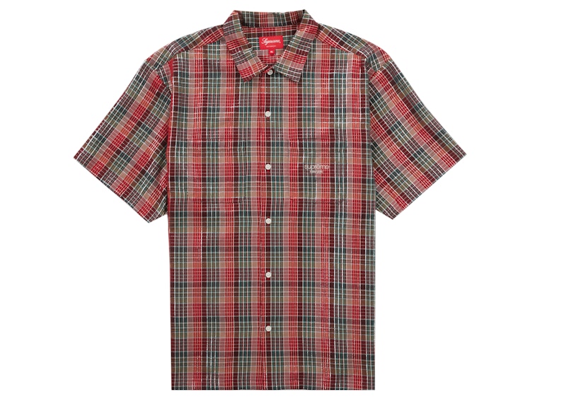 Supreme Metallic Plaid S/S Shirt Red