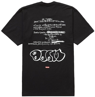 Supreme MF DOOM Tee Black Order Supreme MF DOOM Tee Black