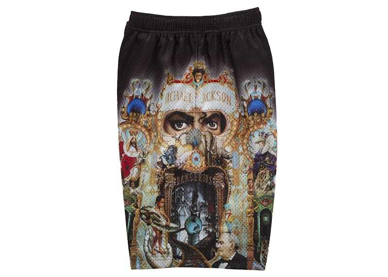 Lookbook Supreme 迈克尔杰克逊 Dangerous 网眼短裤 黑色