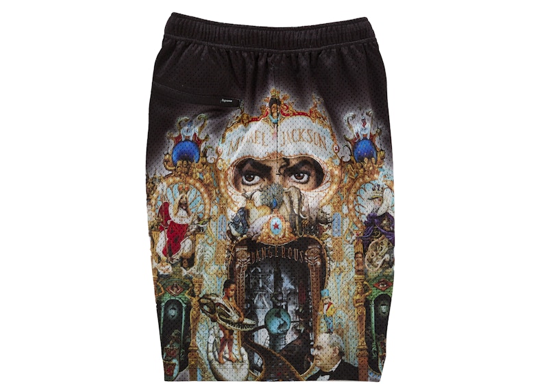 Shop Supreme 迈克尔杰克逊 Dangerous 网眼短裤 黑色