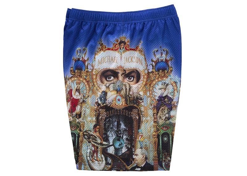Lookbook Supreme Michael Jackson Dangerous Mesh Short Royal Biru.