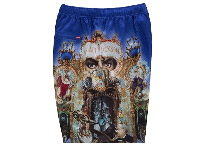 Shop Supreme Michael Jackson Dangerous Mesh Short Royal Biru.