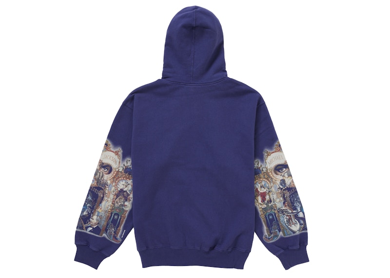 Supreme Michael Jackson Dangerous Zip Up Hooded Sweatshirt Washed Navy 圖 2