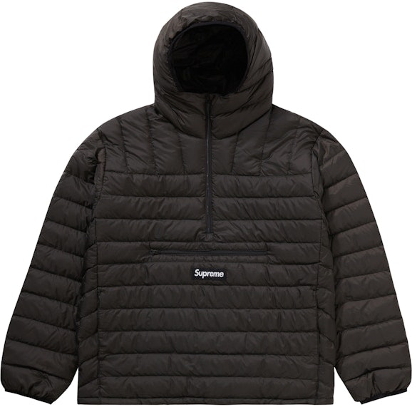 supreme-micro-down-half-zip-hooded-pullover-fw-22-black