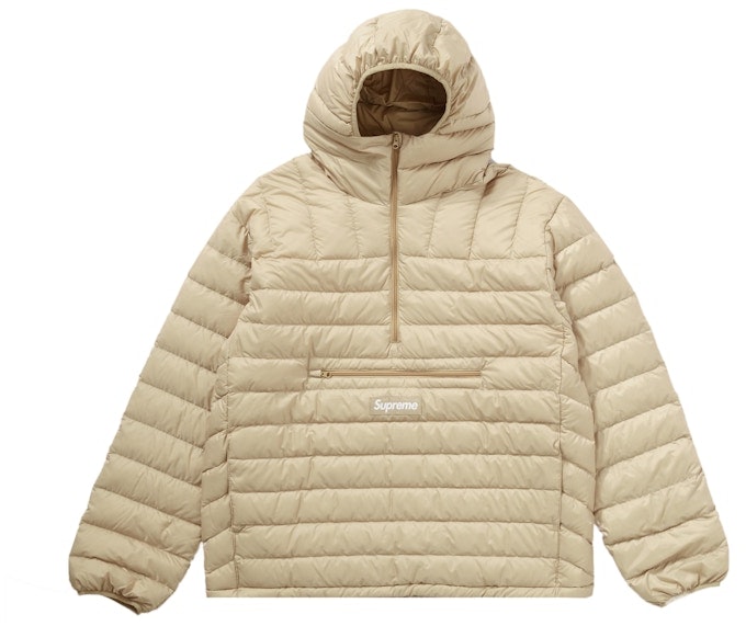 supreme-micro-down-half-zip-hooded-pullover-fw-22-tan