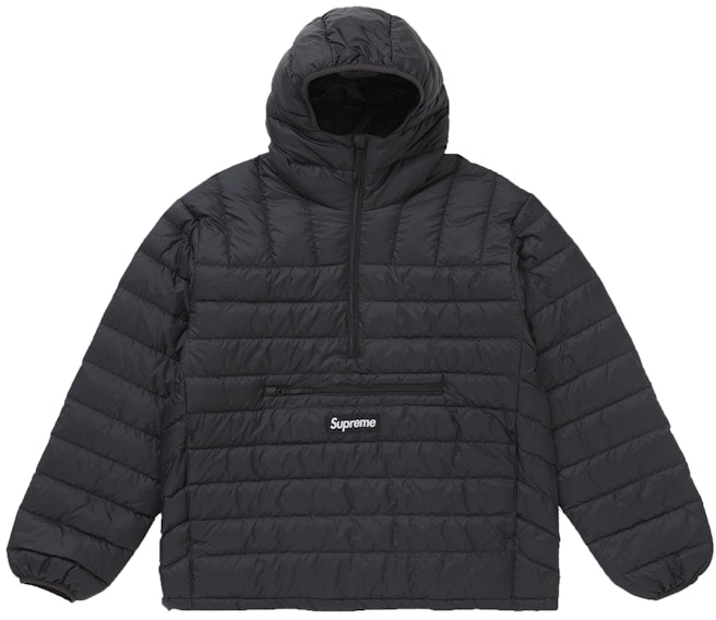 supreme-micro-down-half-zip-hooded-pullover-fw-24-black