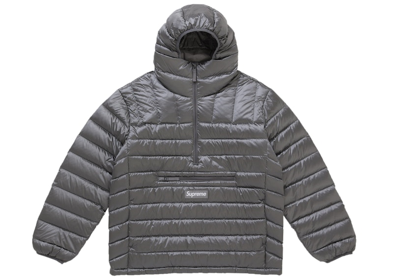 Supreme Micro Down Half Zip Hooded Pullover (FW25) Silver