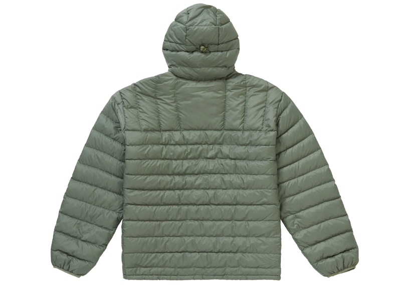 Order 至尊微羽絨半拉鍊連帽套頭衫橄欖綠