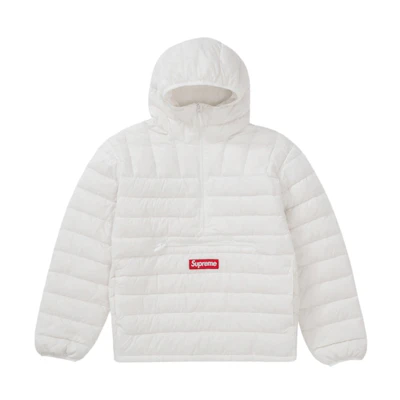 Supreme Micro Down Half Zip Hooded Pullover White