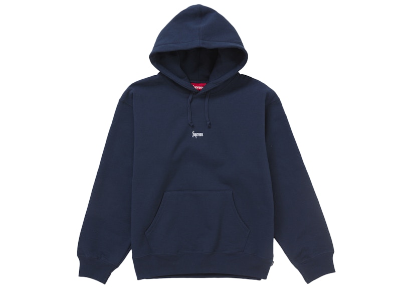Supreme Micro Logo Hooded Sweatshirt (FW24) Navy