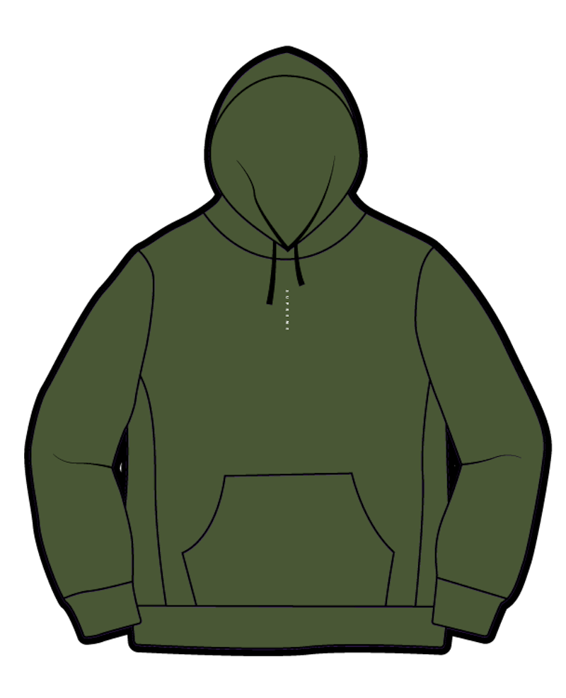 Supreme Micro Logo Hooded Sweatshirt Green