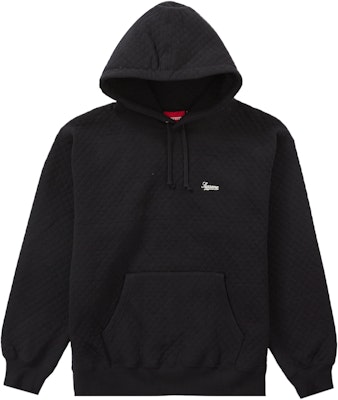 カラーブラックsupreme micro quilted hooded sweatshirt