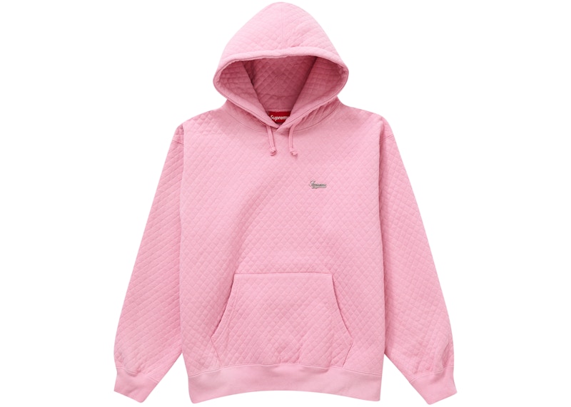 Supreme Micro Quilted Hooded Sweatshirt Dusty Pink