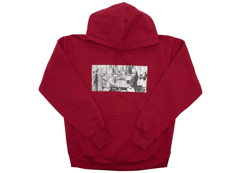 Supreme Mike Kelley Franklin Signing the Treat of Alliance with French Officials Hooded Sweatshirt Dark Magenta