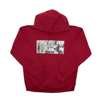 Supreme Mike Kelley Franklin Signing the Treat of Alliance with French Officials Hooded Sweatshirt Dark Magenta